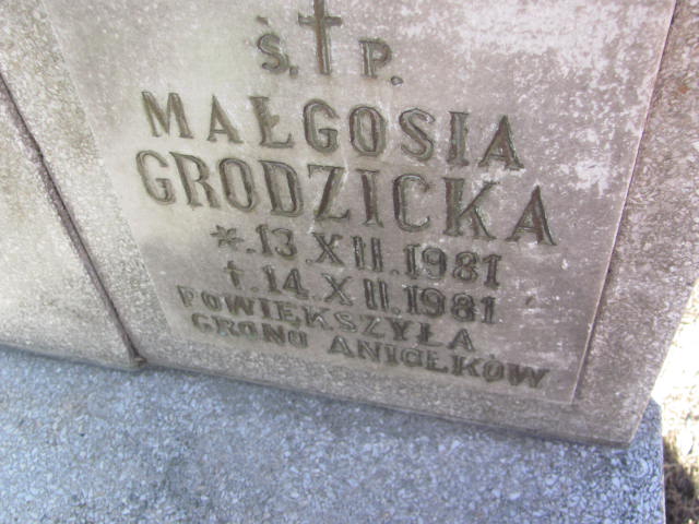 Małgosia Grodziocka 1981 Góra Puławska - Grobonet - Wyszukiwarka osób pochowanych