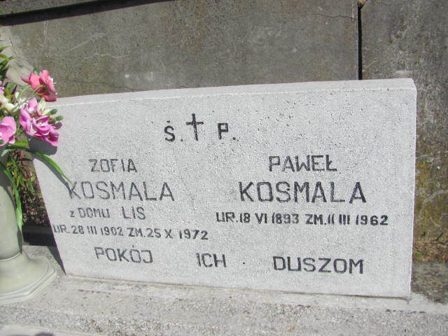 Paweł Kosmala 1893 Góra Puławska - Grobonet - Wyszukiwarka osób pochowanych